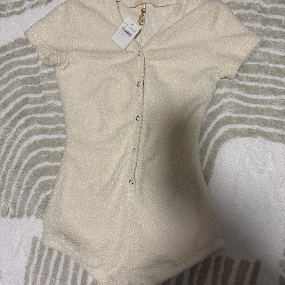 Cream sleep romper